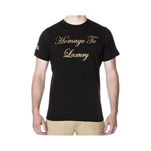 65 MCMLXV Homage To Luxury Black Graphic Logo Tee NWT Size L